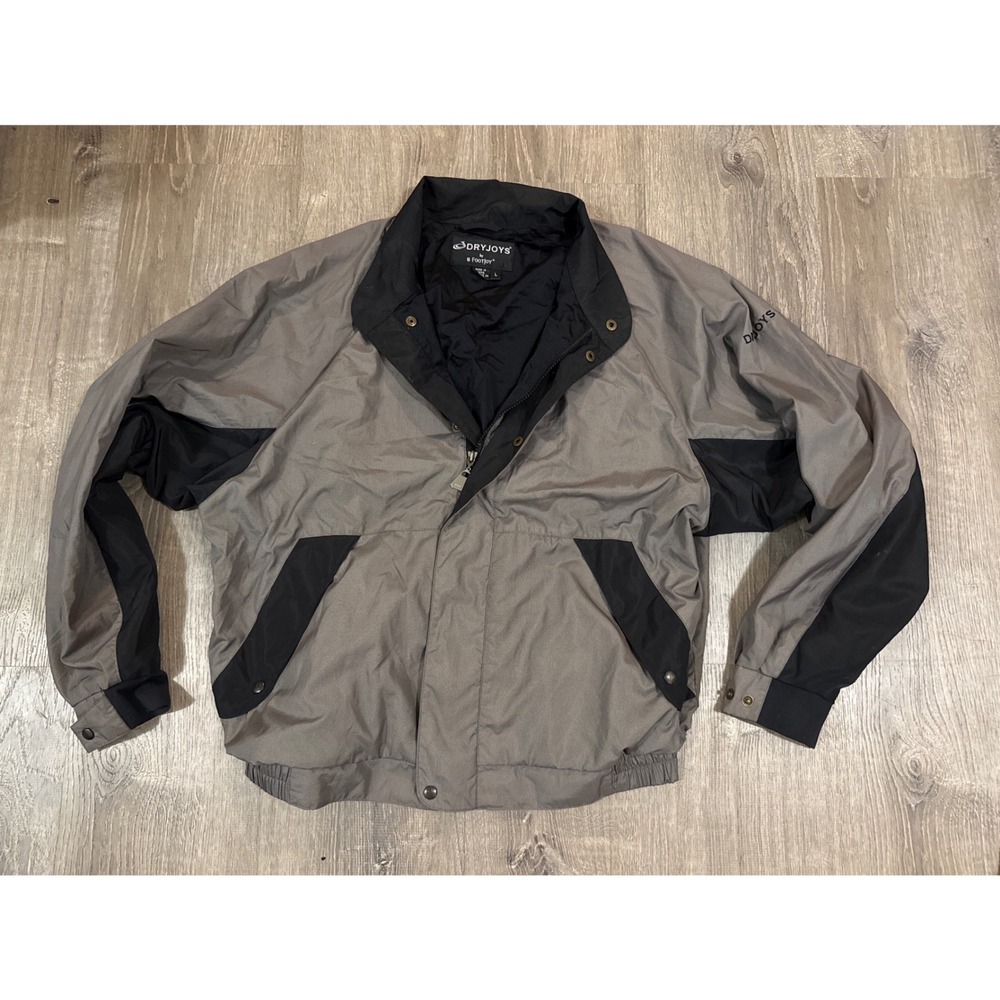 Footjoy DryJoys Mens‎ Large Gray  Windbreaker Jacket Golf Rain Coat Full Zip